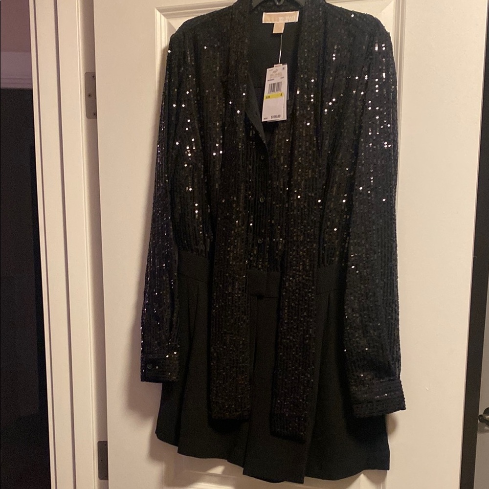 Michael Kors Black Sequin Romper